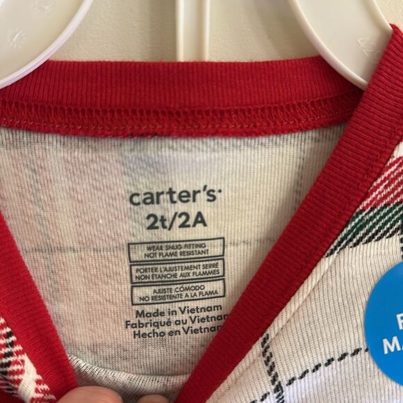 Carter’s Holiday Plaid Cotton PJ Pajama Set Size 2T Unisex - Picture 8 of 9